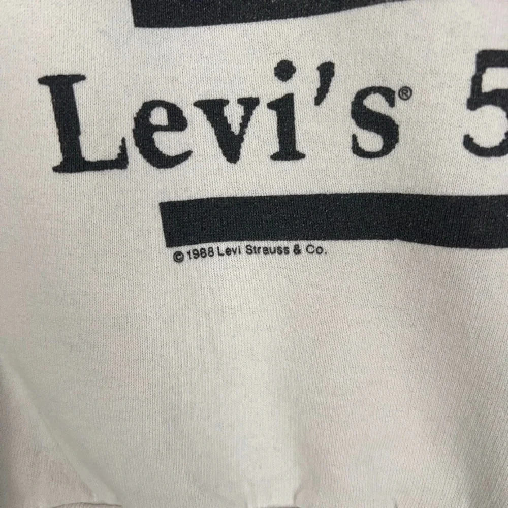 Vintage Levis Sweatshirt Mens Small White 501 Blues Pullover Double Sided 1988